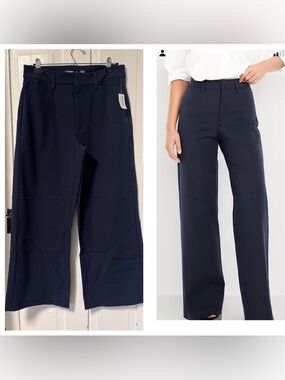 NWT Old Navy Pixie High Rise Super Wide Leg Navy Pant 12